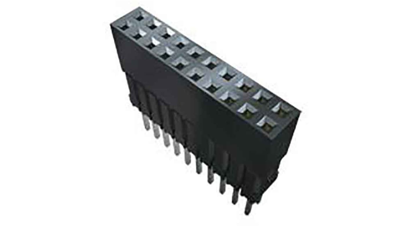 Samtec 基板接続用ソケット, 8 Pin 1 列 2.54mm ピッチ スルーホール実装