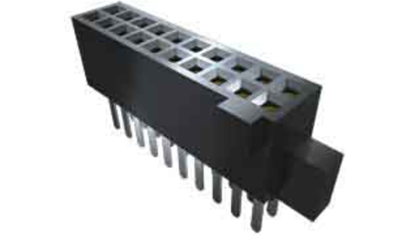 Samtec SFM Series Straight Surface Mount PCB Socket, 10-Contact, 2-Row, 1.27mm Pitch, Solder Termination