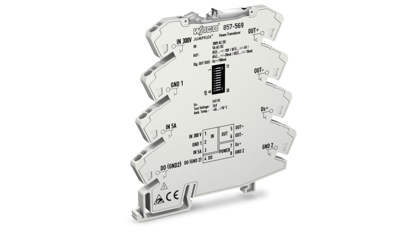 WAGO Jumpflex Series Signal Conditioner, Current, Voltage Input, Current, Voltage Output, 24V dc Supply