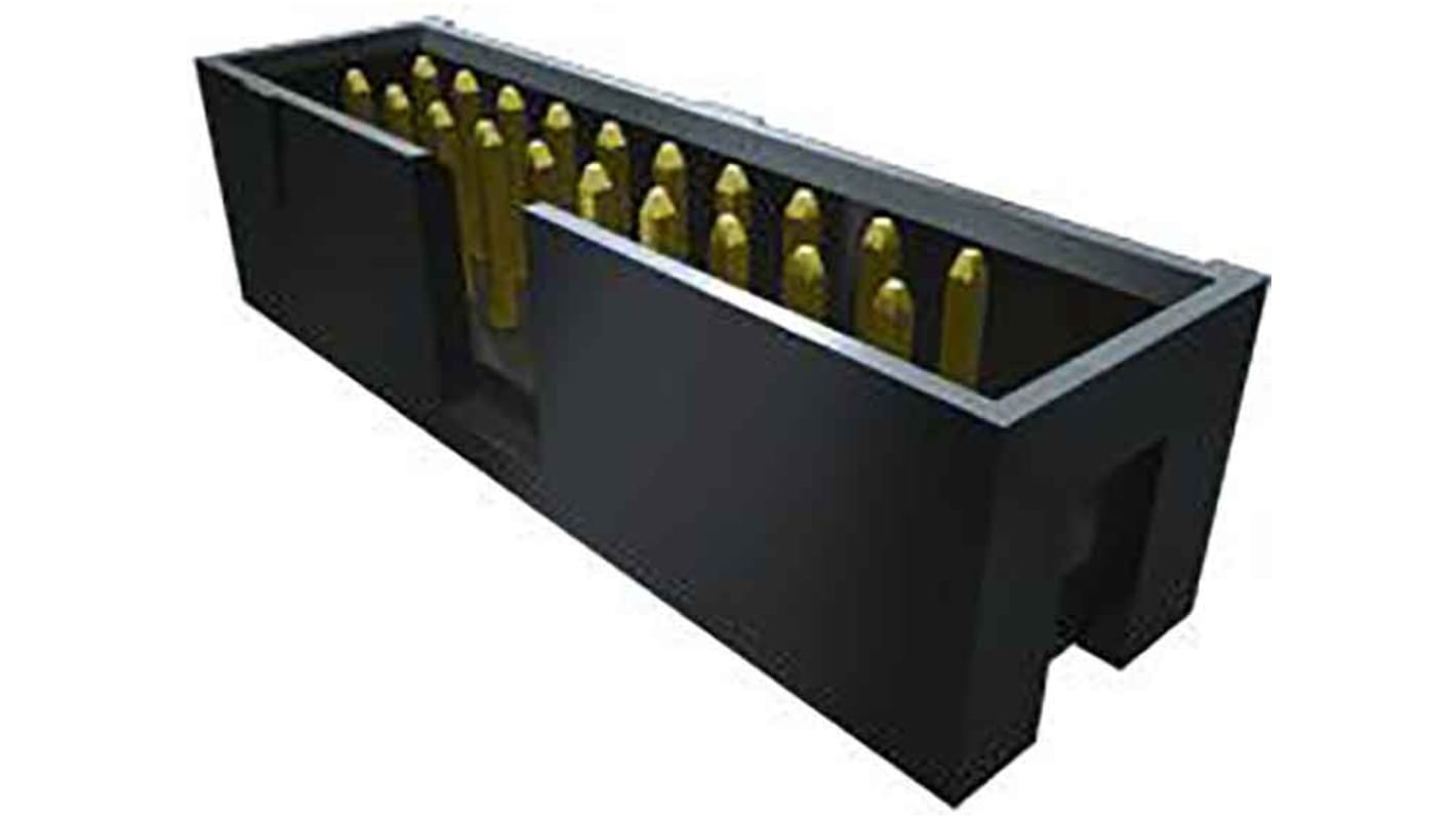 Samtec TST Series Straight Through Hole PCB Header, 26 Contact(s), 2.54mm Pitch, 2 Row(s), Shrouded