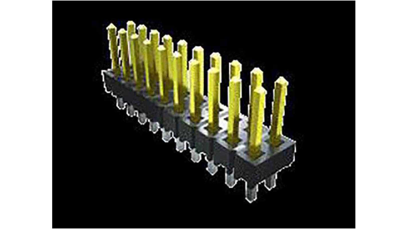 Samtec TSW Series Straight Through Hole Pin Header, 16 Contact(s), 2.54mm Pitch, 2 Row(s), Unshrouded