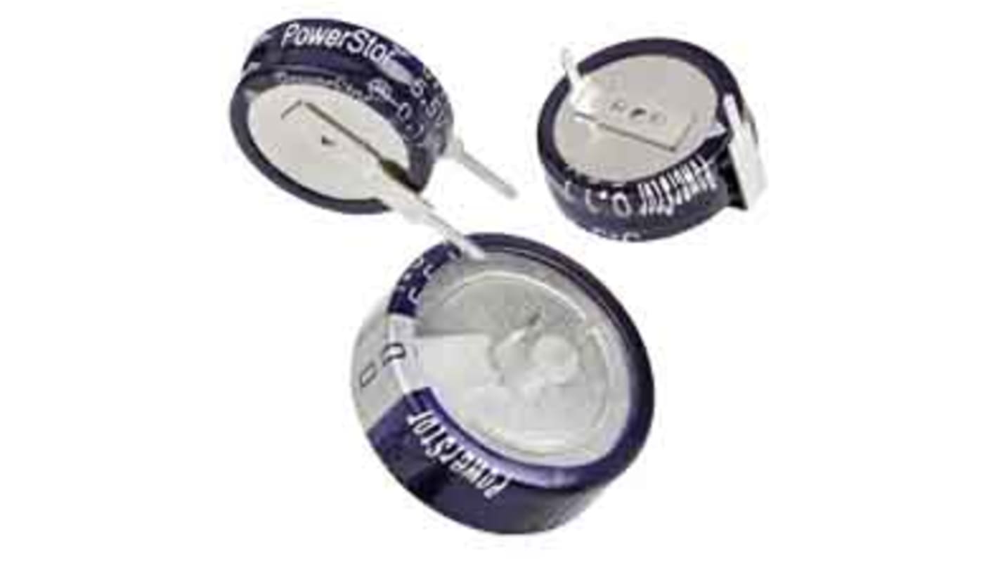 Eaton 0.1F Supercapacitor -20 → +80% Tolerance 5.5V dc, Through Hole