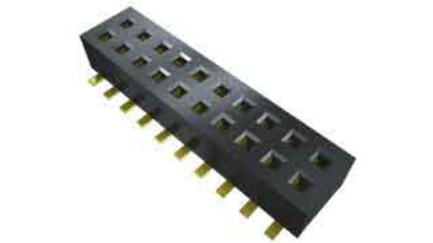 Conector hembra para PCB Samtec serie CLP, de 20 vías en 2 filas, paso 1.27mm, 280 V , 395 V., 3.4A, Montaje