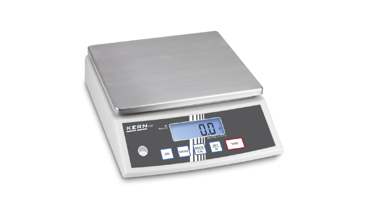 Kern FCF Bench Weighing Scale, 3kg Weight Capacity, With RS Calibration
