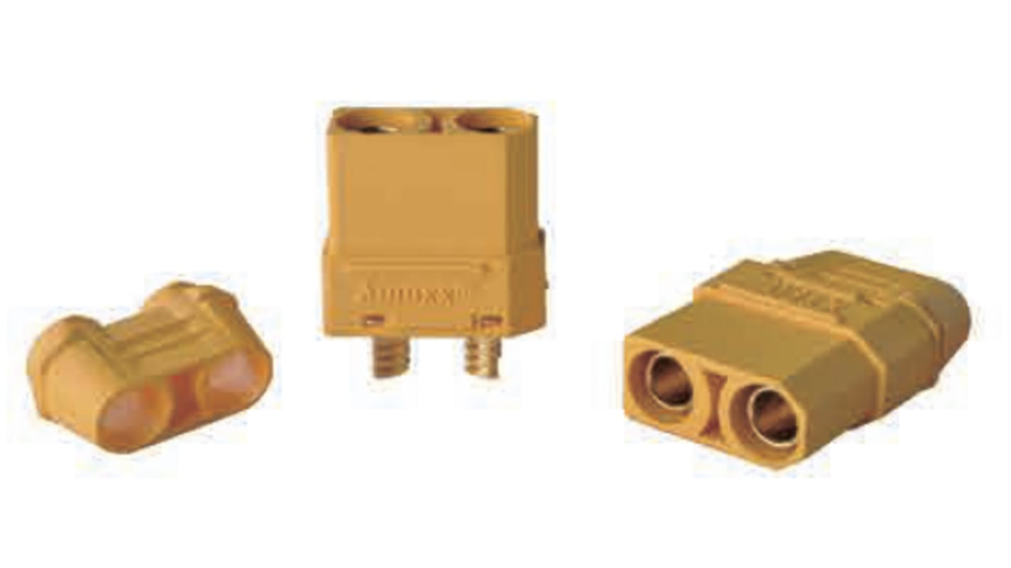 RS PRO 紧凑型电源连接器插座, 2P, 500 V 直流, 40A, 螺钉端接, 10AWG线规, PA外壳