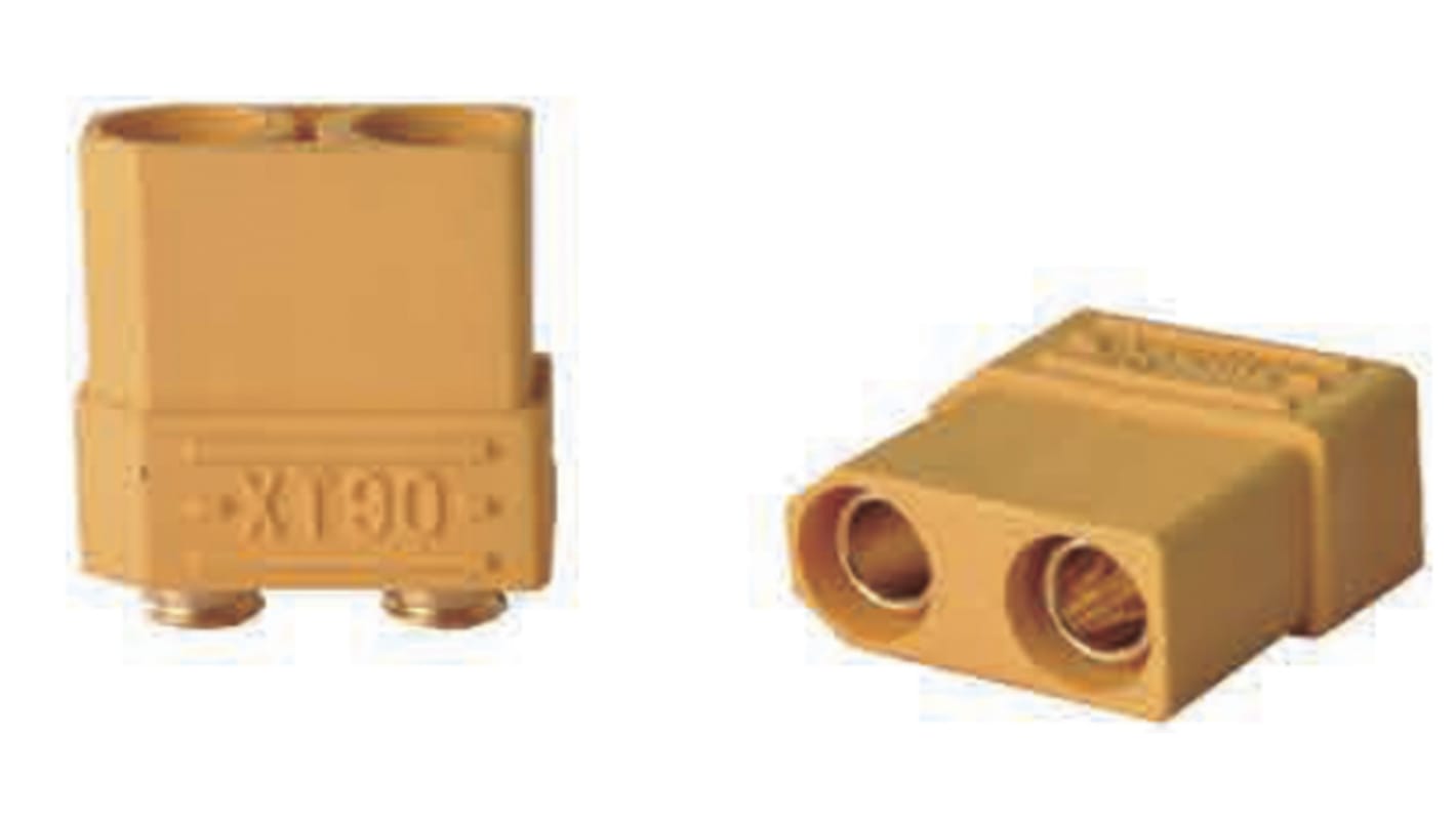 RS PRO 紧凑型电源连接器插座, 2P, 500 V 直流, 40A, PA外壳