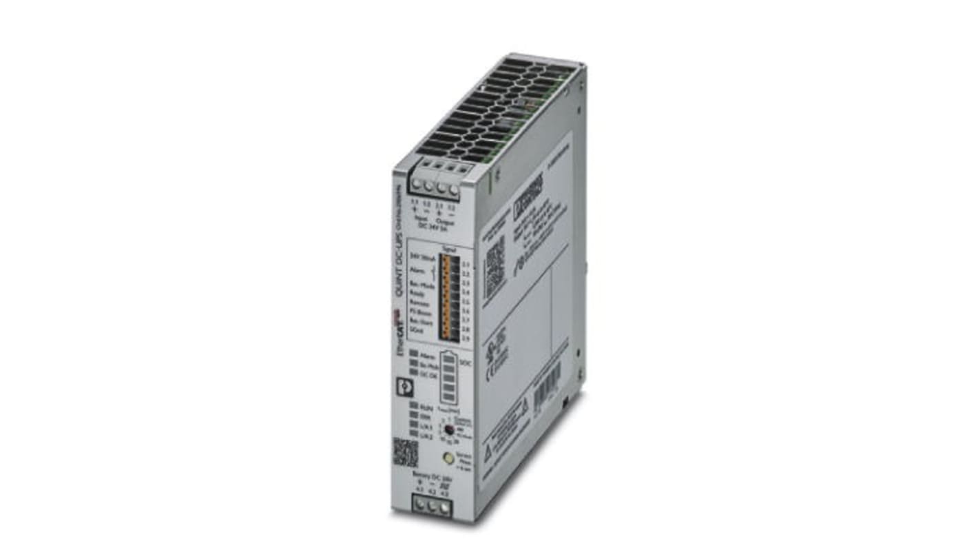 Phoenix Contact 18 → 30V dc Input DIN Rail Uninterruptible Power Supply (240W), QUINT4