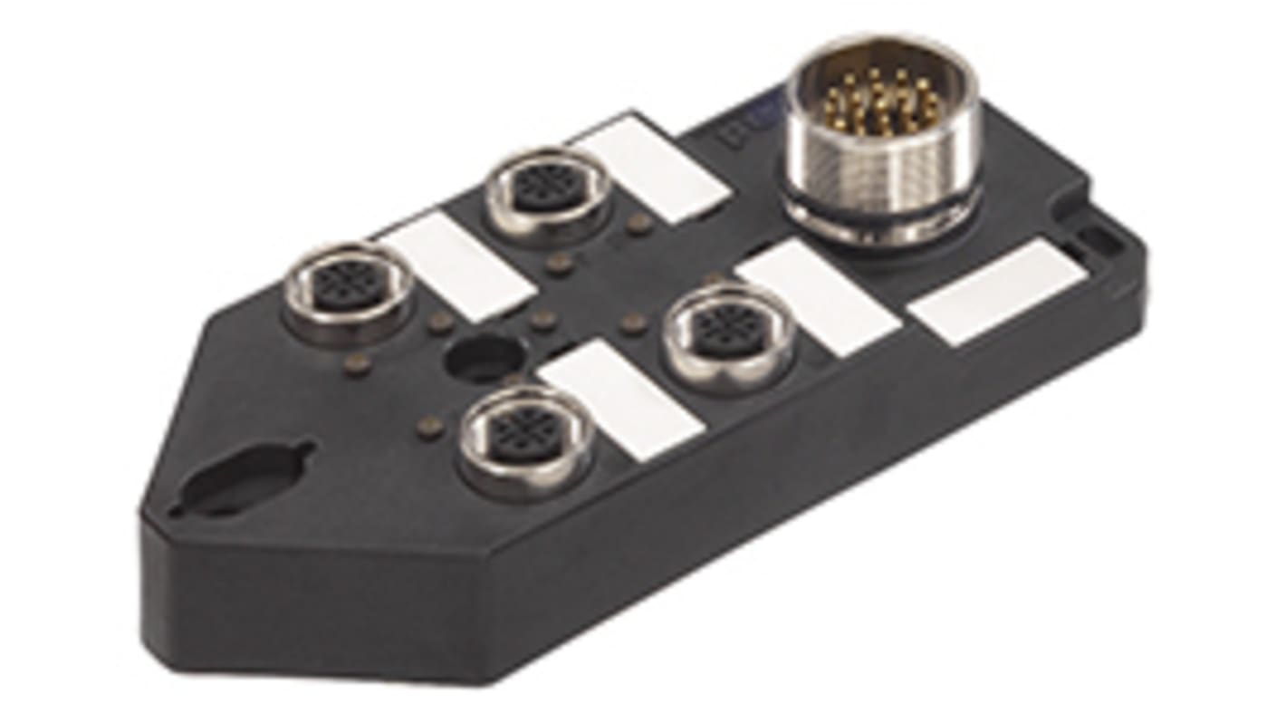 Brad from Molex 120248 Series Sensor Box, M12, 5m cable, 4 way, 4 port