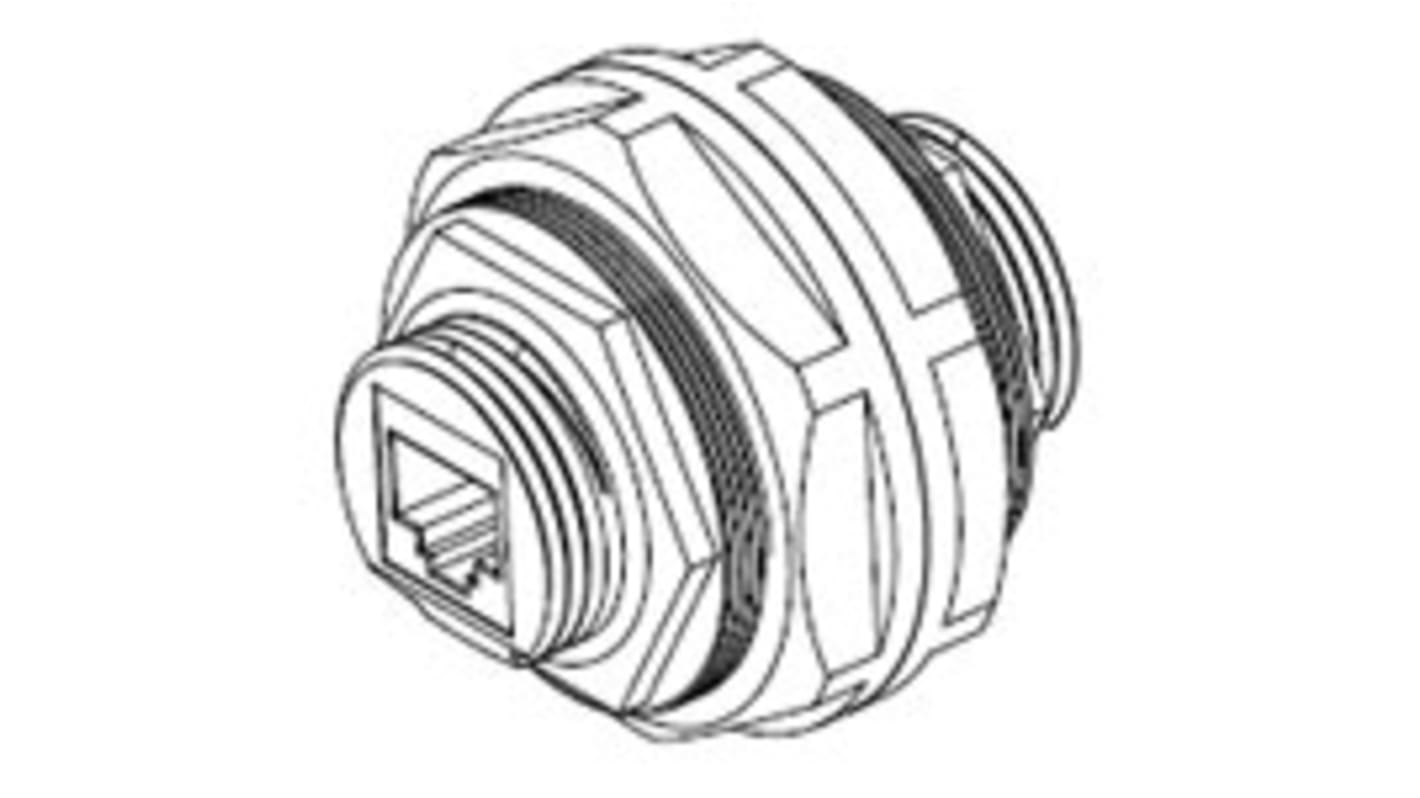 Molex RJ45接口, 面板安装, 单口, 直向, IP67, RJ-Lnxx系列