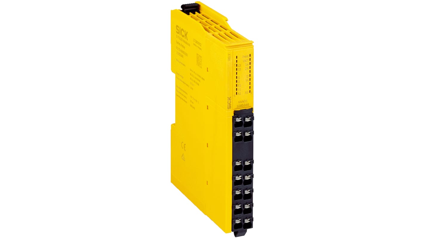 Sick RLY3 Emergency Stop Safety Relay, 24V dc, Dual-Channel, 2 Safety Contacts