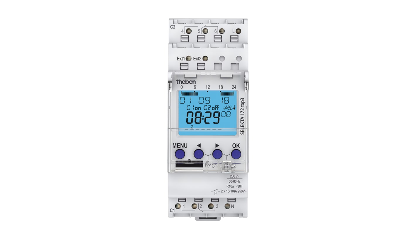 Theben Digital DIN Rail Time Switch 230 V ac, 1-Channel
