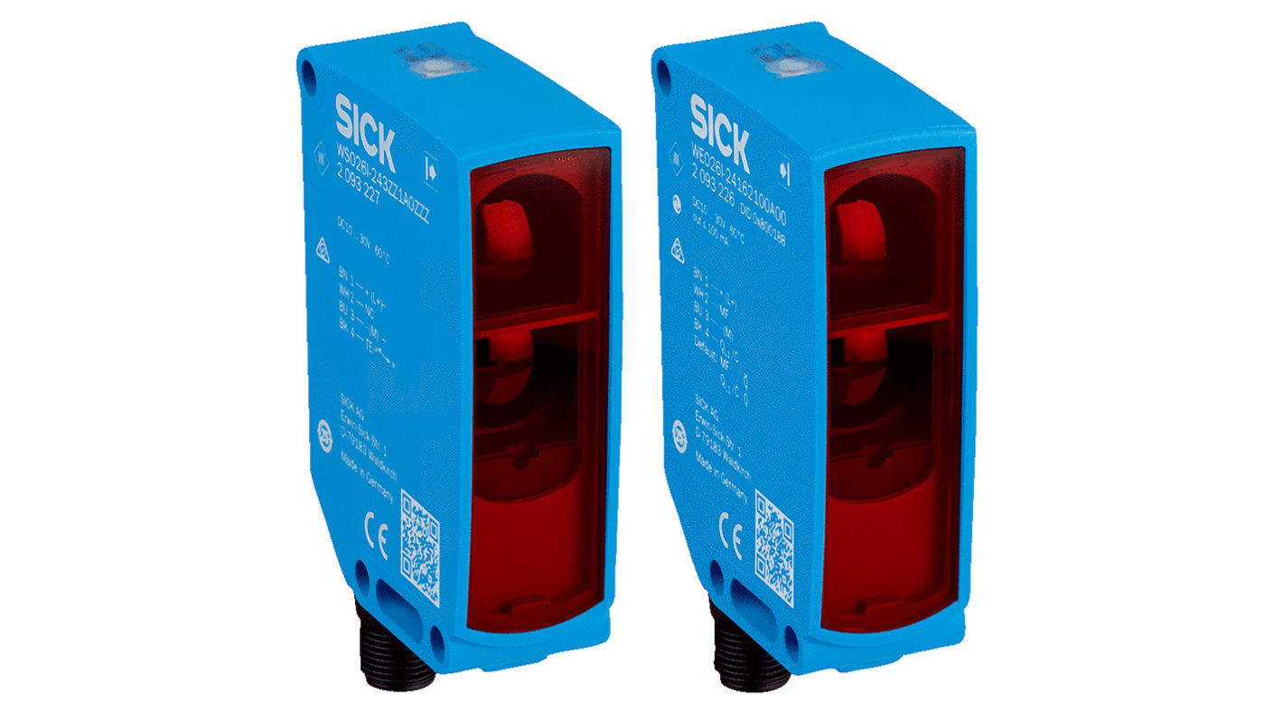 Rs-Online Sensore fotoelettrico Rettangolare SICK a fascio diretto rilevamento 0 → 60 m uscita NPN/PNP