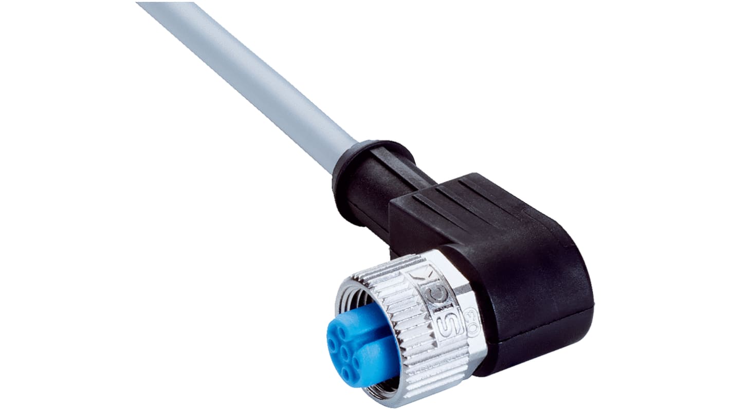 Sick Right Angle Female 5 way M12 to Unterminated Sensor Actuator Cable, 2m