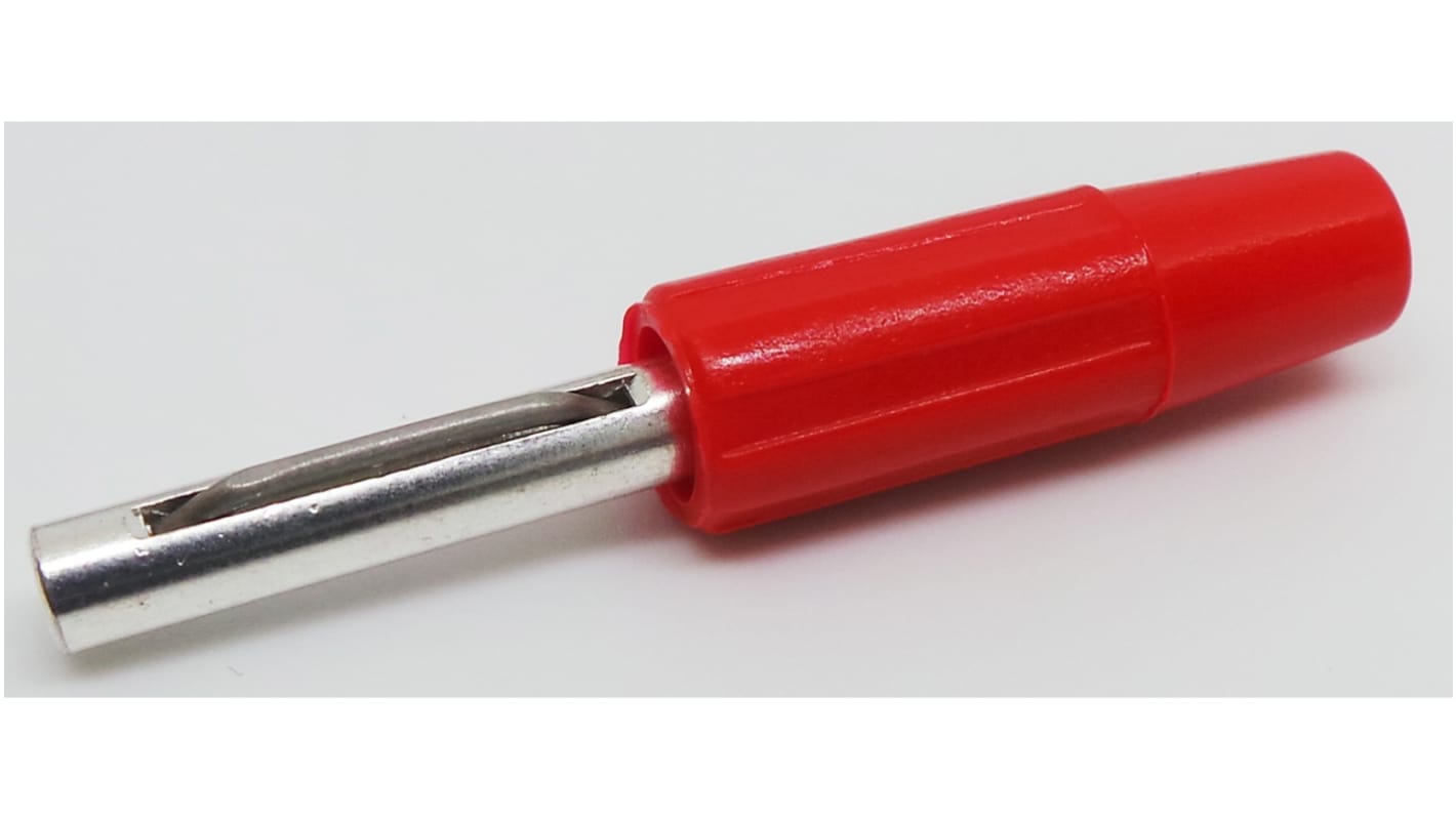 RS PRO Red Male Banana Connectors, Solder Termination, 10A, 50V, Silver Plating