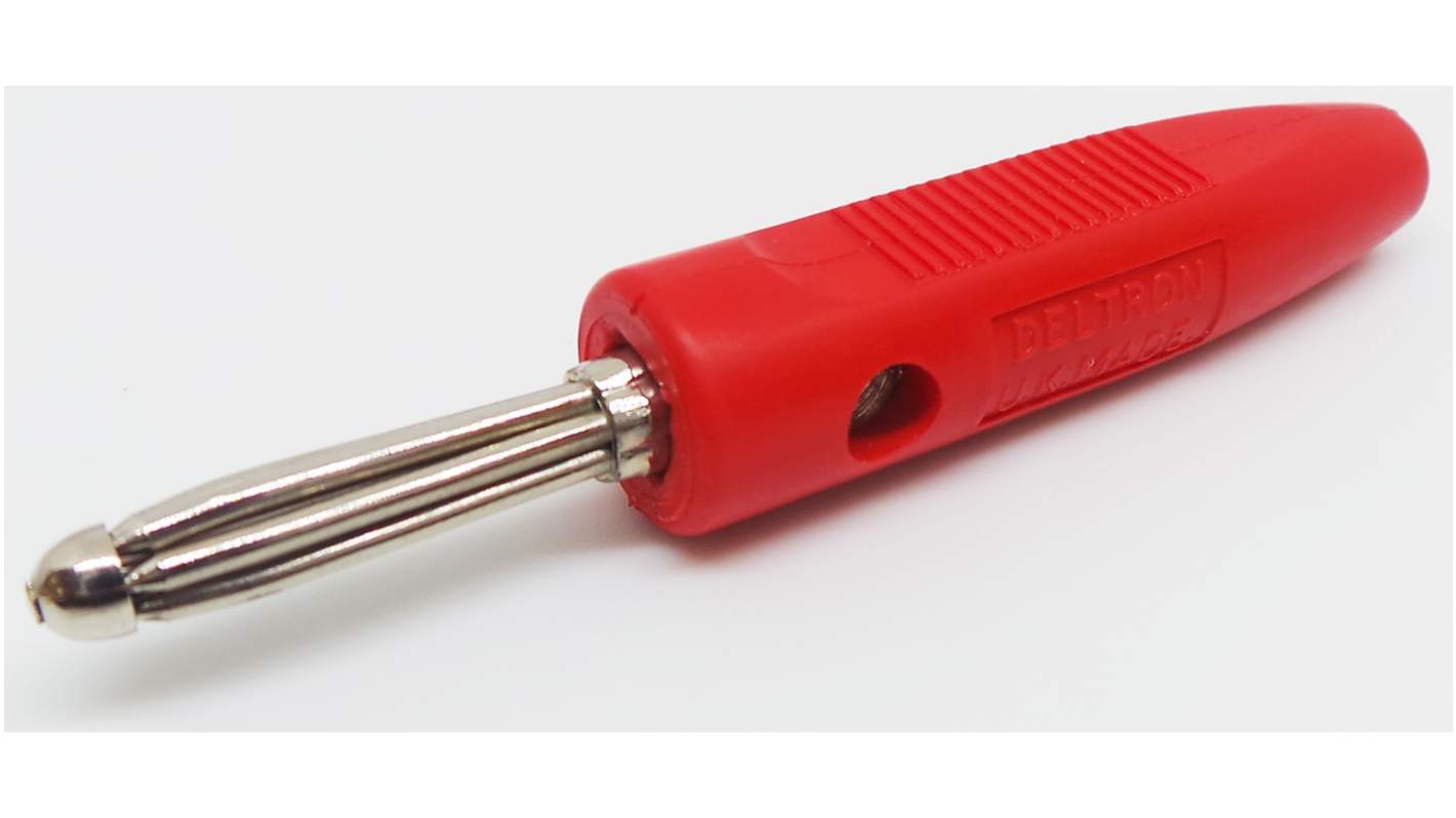 RS PRO Red Male Banana Connectors, 4 mm Connector, Screw Termination, 16A, 50V, Copper Plating