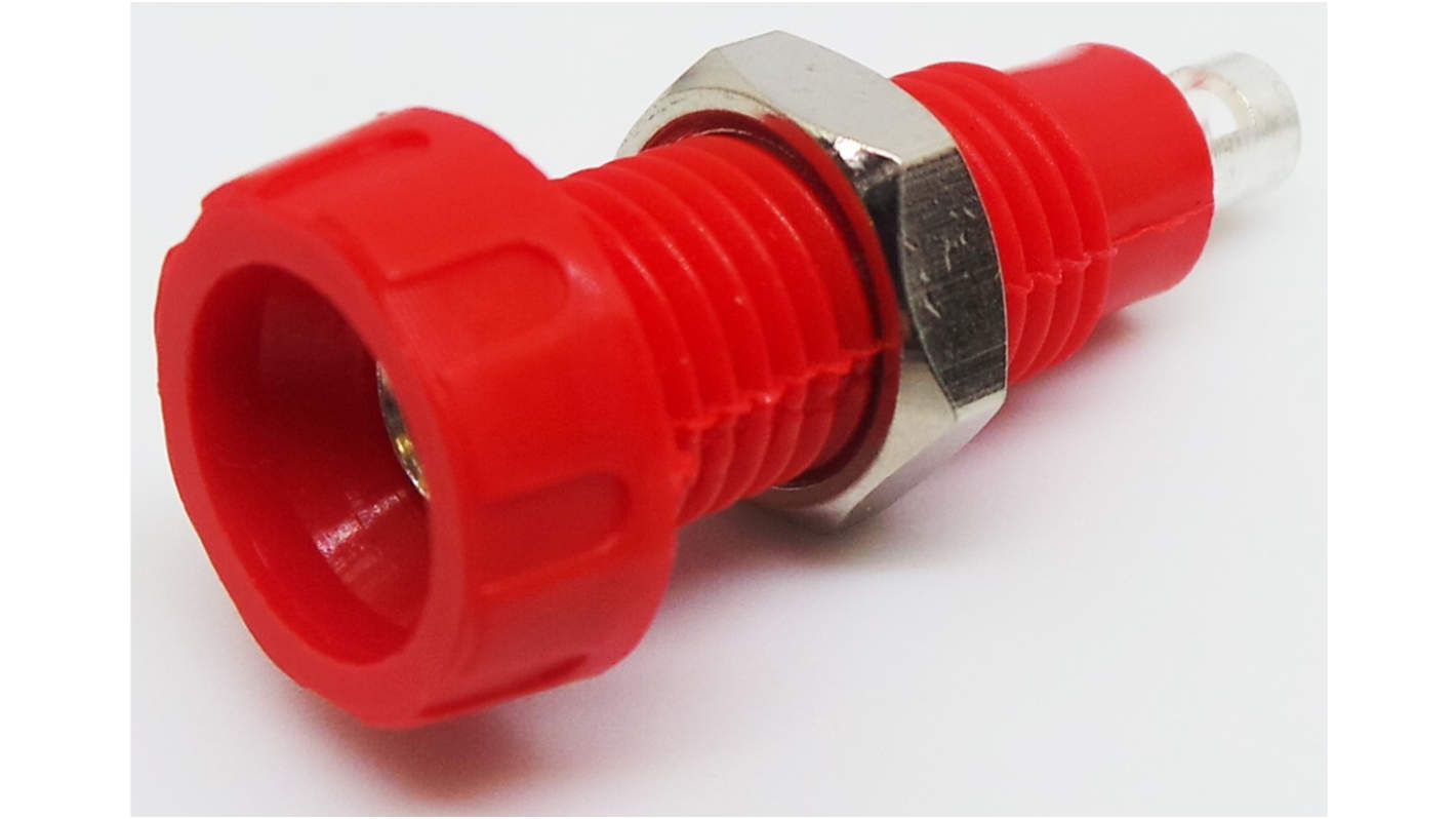 RS PRO Red Female Banana Socket, 4 mm Connector, Solder Termination, 10A, 50V, Silver Plating