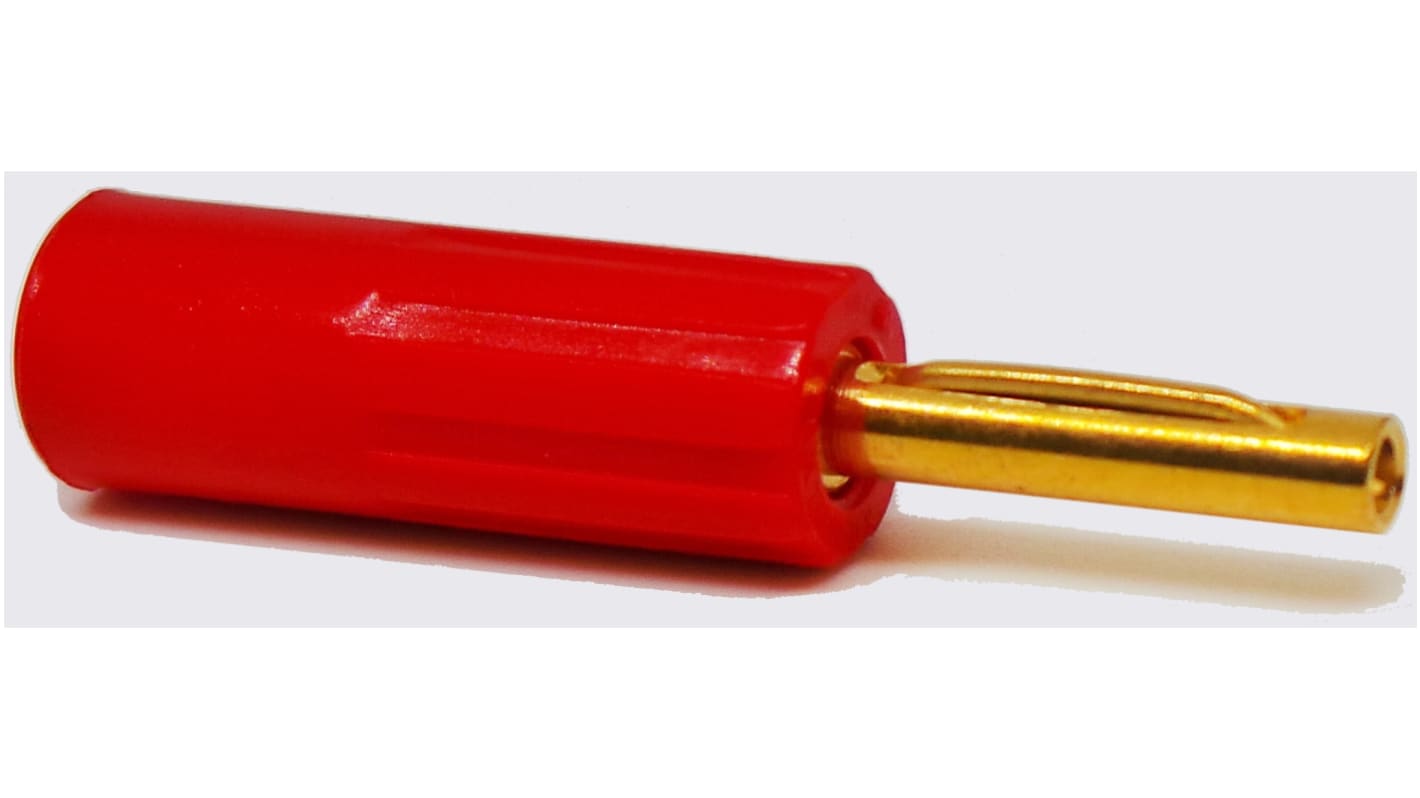 RS PRO Red Male Banana Connectors, 4 mm Connector, Solder Termination, 16A, 50V, Gold Plating