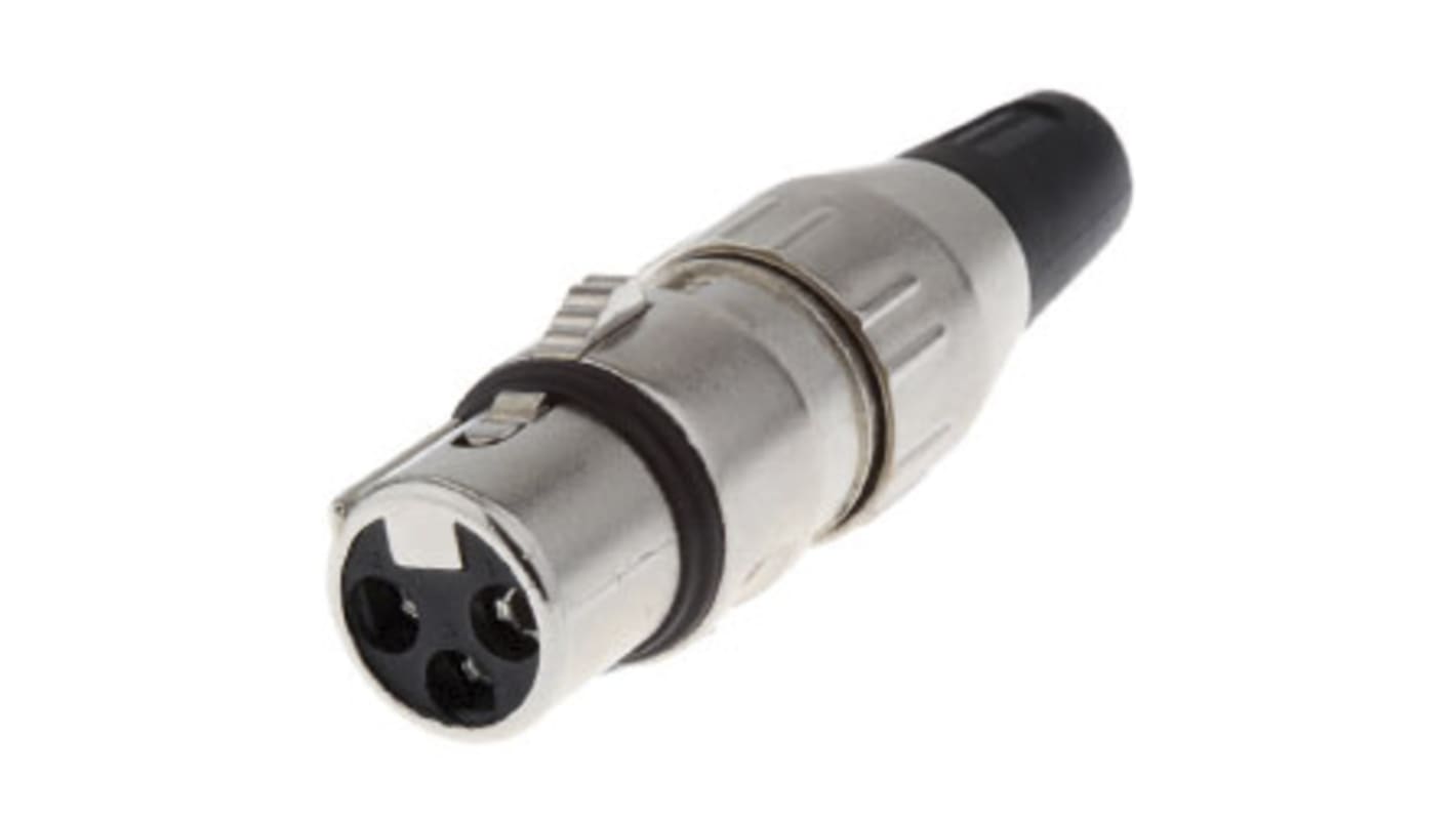 Deltron Cable Mount XLR Connector, Female, 50 V ac, 4 Way, Silver Plating