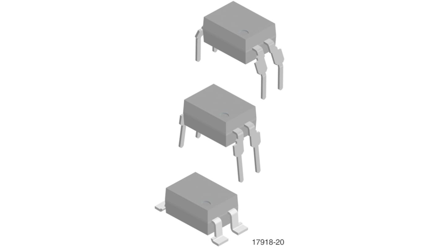 Vishay, SFH617A-2X006 Phototransistor Output Optocoupler, Through Hole, 4-Pin DIP