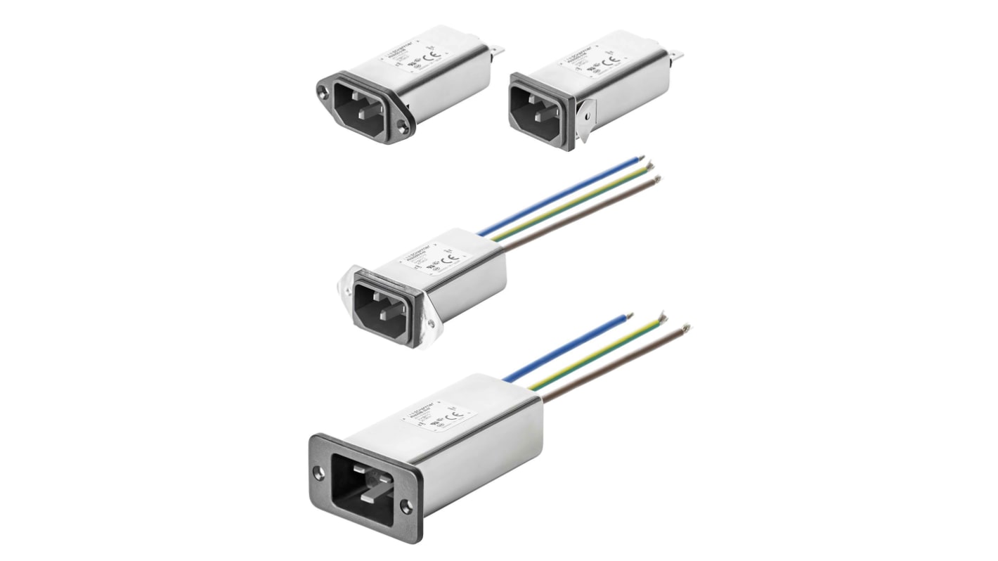 Schaffner IEC規格 C20 IECインレット, 20A 250 V ac 2極 前面取り付け