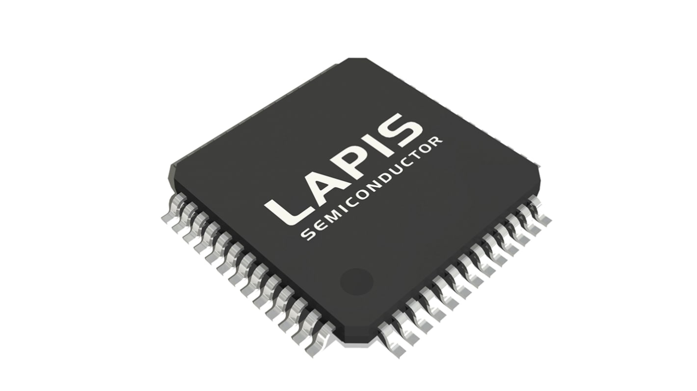 Lapis, 16bit, ML62Q1600 Microcontroller, 32.76kHz, 48 kB Flash, 52-Pin TQFP