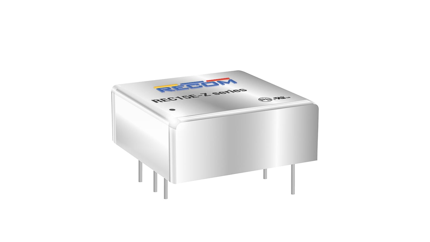 Recom REC15E-Z DC-DC Converter, 5V dc/ 3A Output, 9 → 36 V dc Input, 15W, Through Hole, +105°C Max Temp -40°C