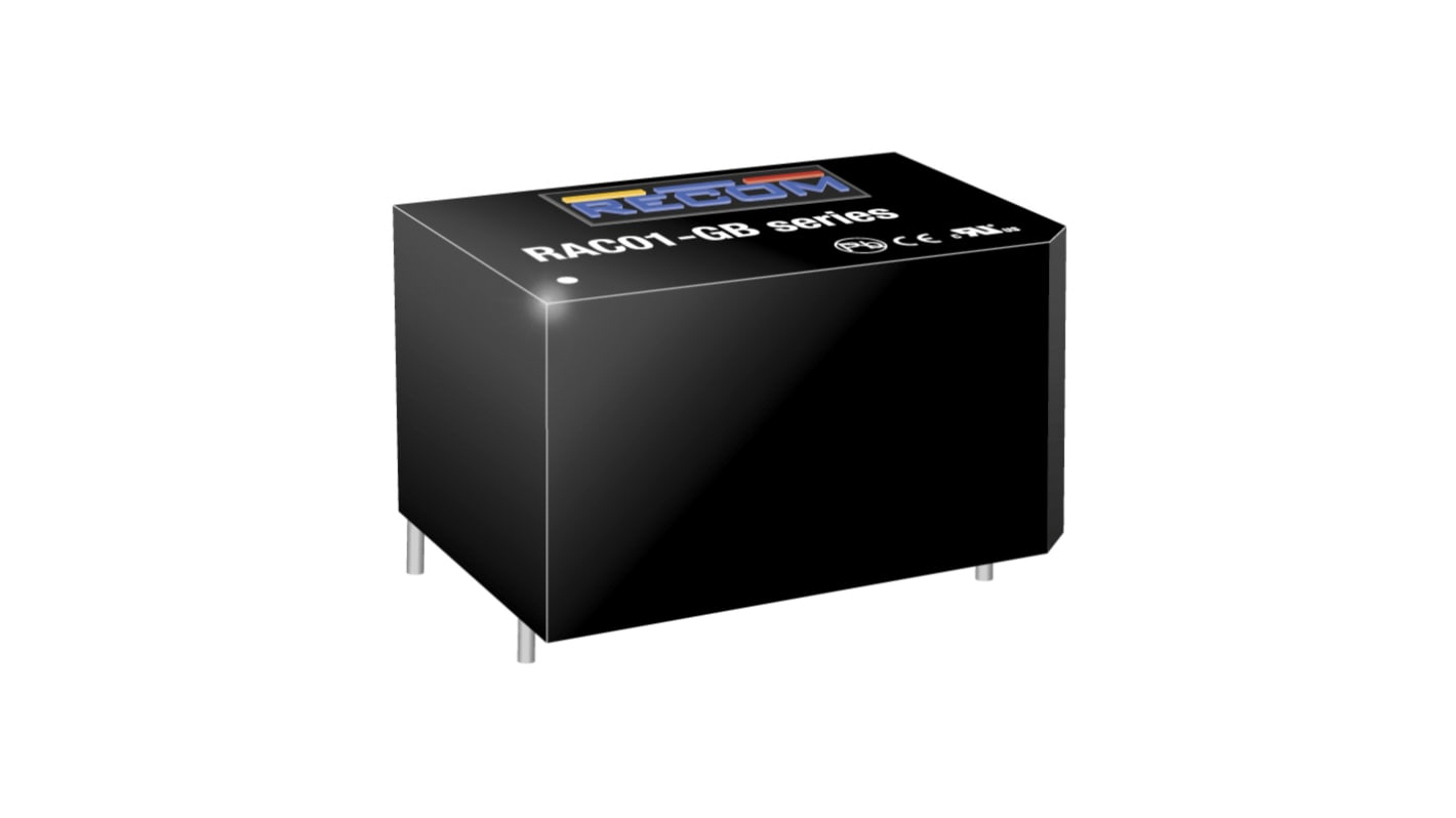 Recom RAC01-GB Schaltnetzteil, 24V dc / 42mA 1W 85 → 264V ac Gekapselt, PCB-Montage