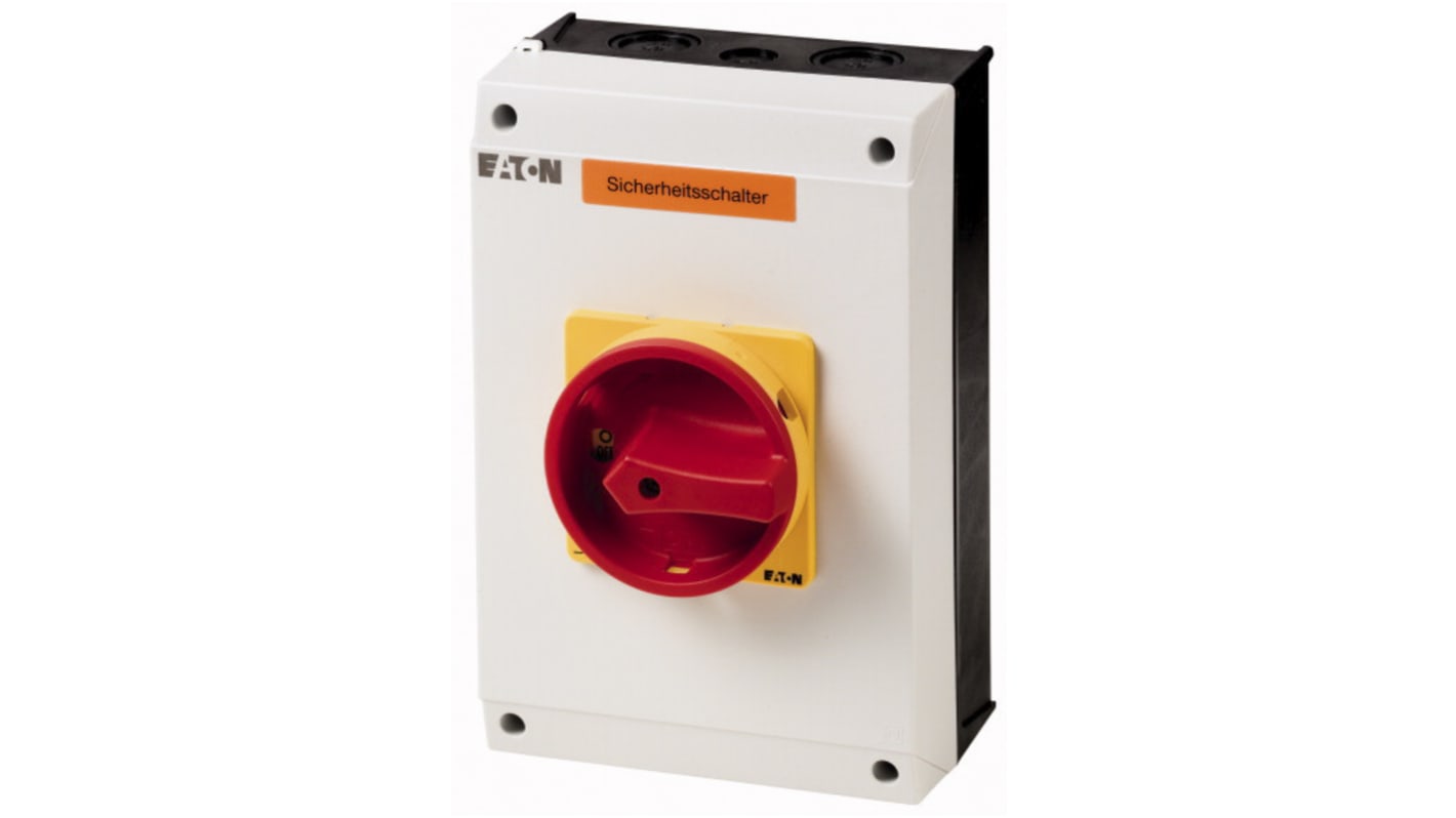 Eaton 3P Pole Surface Mount Isolator Switch - 63A Maximum Current, 30kW Power Rating, IP65