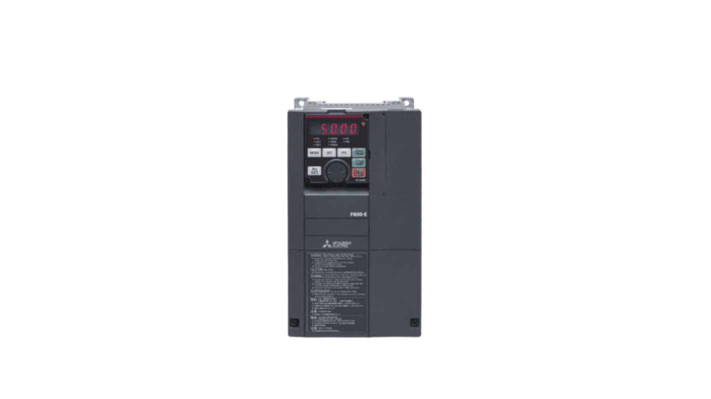 Mitsubishi Electric Inverter Drive, 0.75 kW, 3 Phase, 400 V ac, 2.3 A, FR-F800 Series