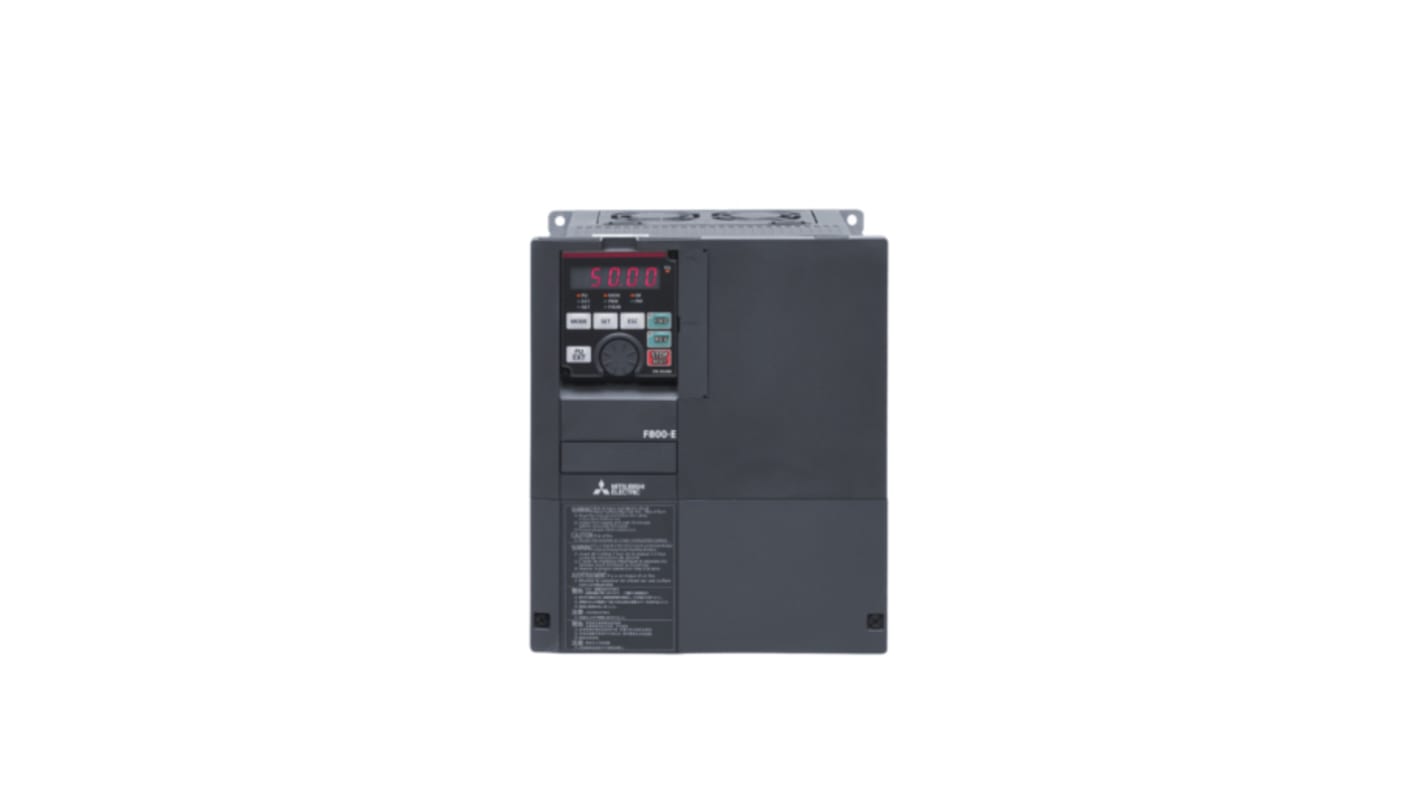 Mitsubishi Electric Inverter Drive, 7.5 kW, 3 Phase, 400 V ac, 17 A, FR-F800 Series