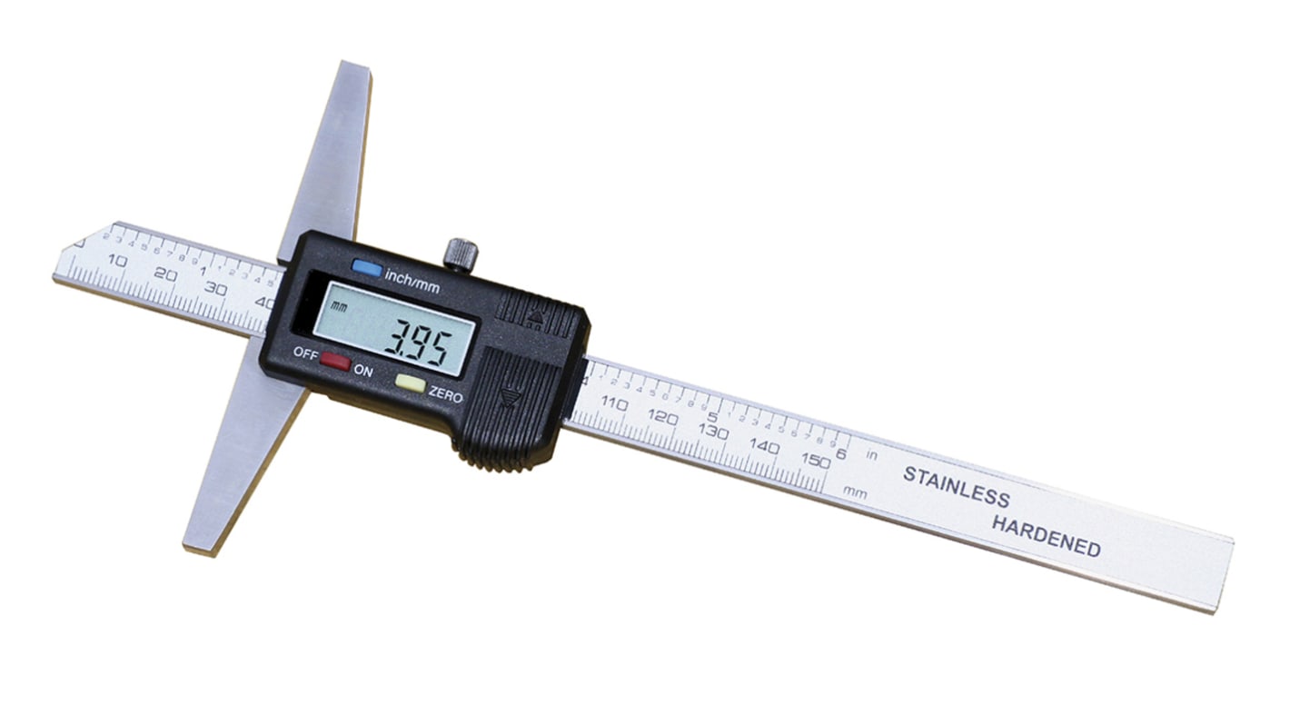 RS PRO Tiefenmesslehre aus Edelstahl, 200mm / ±0,001 mm, 0,01 mm