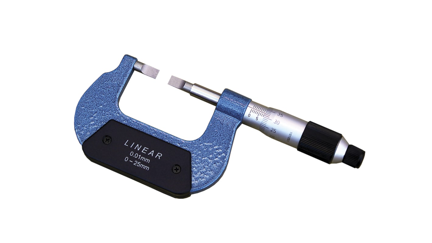 RS PRO External Micrometer, Range 0 mm →25 mm