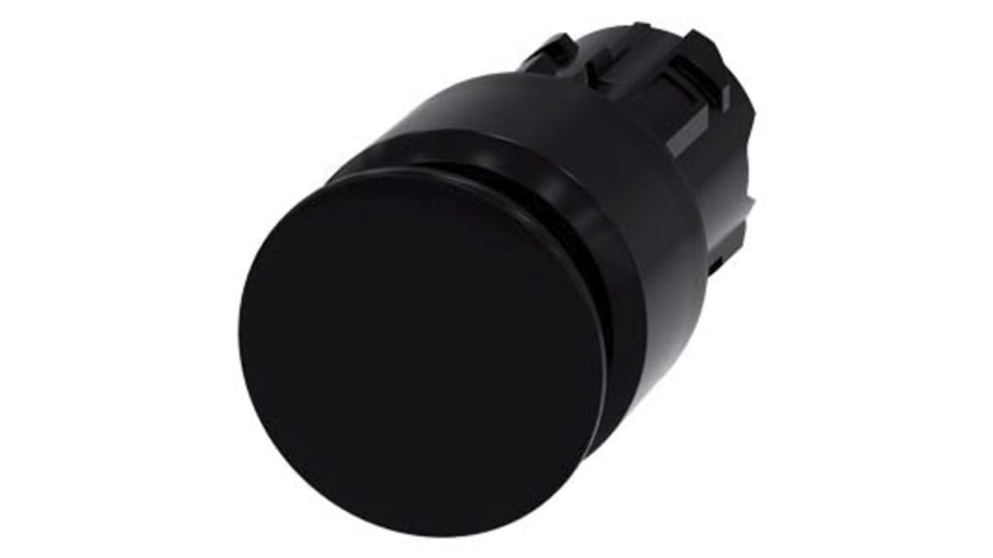 Siemens SIRIUS ACT 3SU10 Series Black Latching Push Button Head, 22mm Cutout, IP66, IP67, IP69K