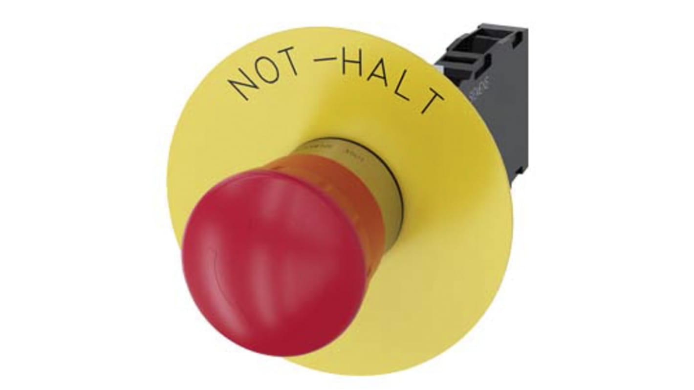 Siemens SIRIUS ACT 3SU11 Series Twist Release Emergency Stop Push Button, Panel Mount, 22mm Cutout, SPDT