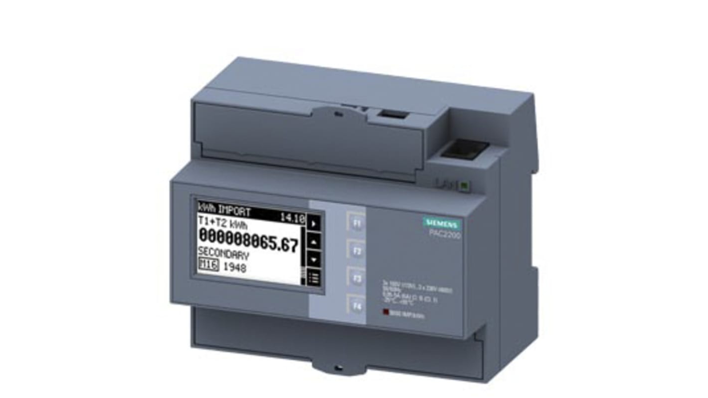 Medidor de energía Siemens serie SENTRON PAC2200, display LCD, 3 fases