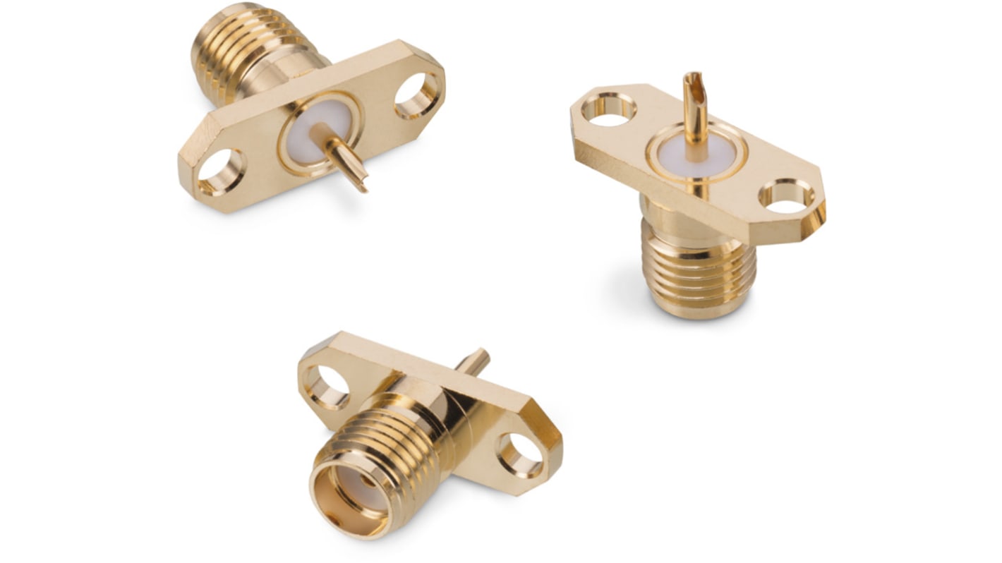 Wurth Elektronik WR-SMA Series, Jack Flange Mount SMA Connector, Solder Termination, Straight Body