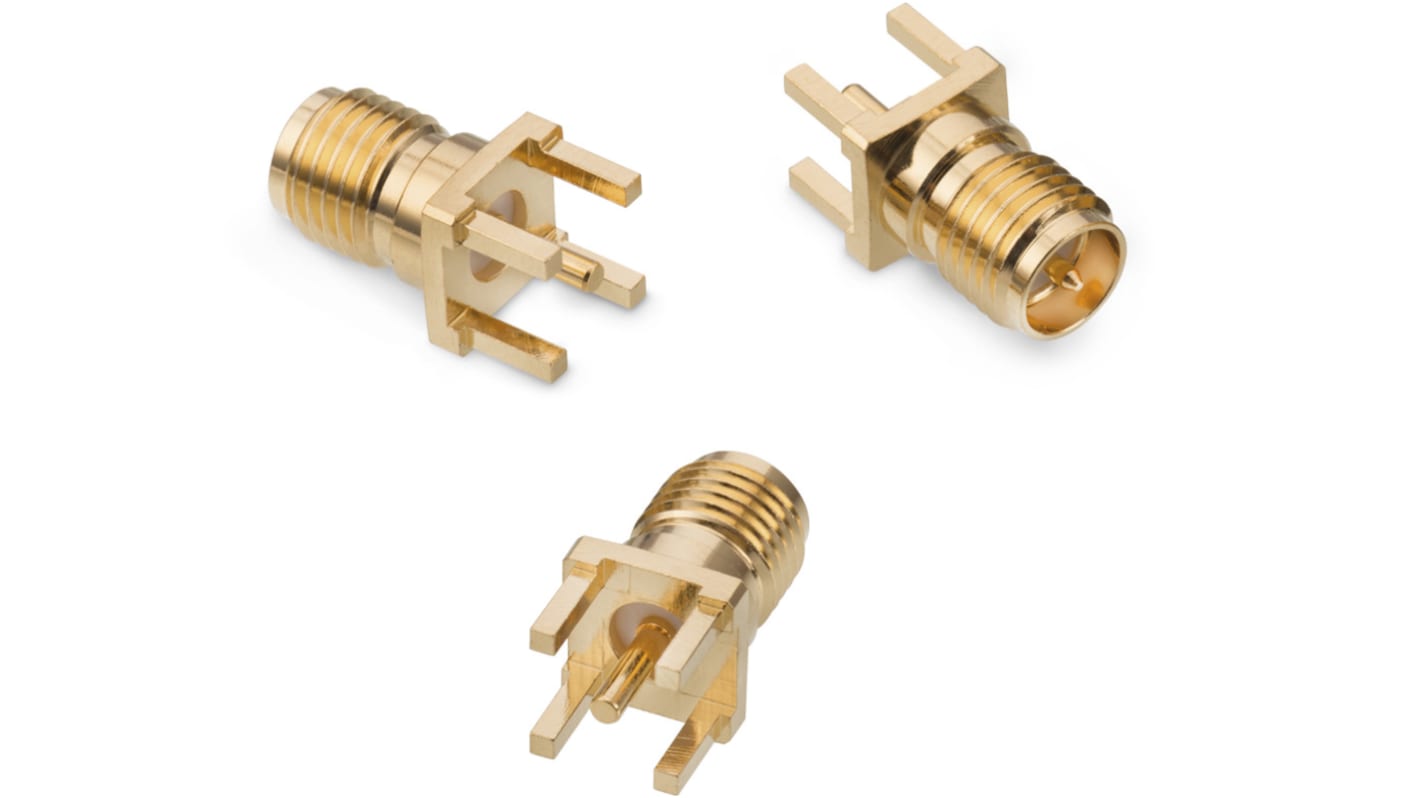 Wurth Elektronik WR-RPSMA Series, Jack PCB Mount SMA Connector, Solder Termination, Straight Body