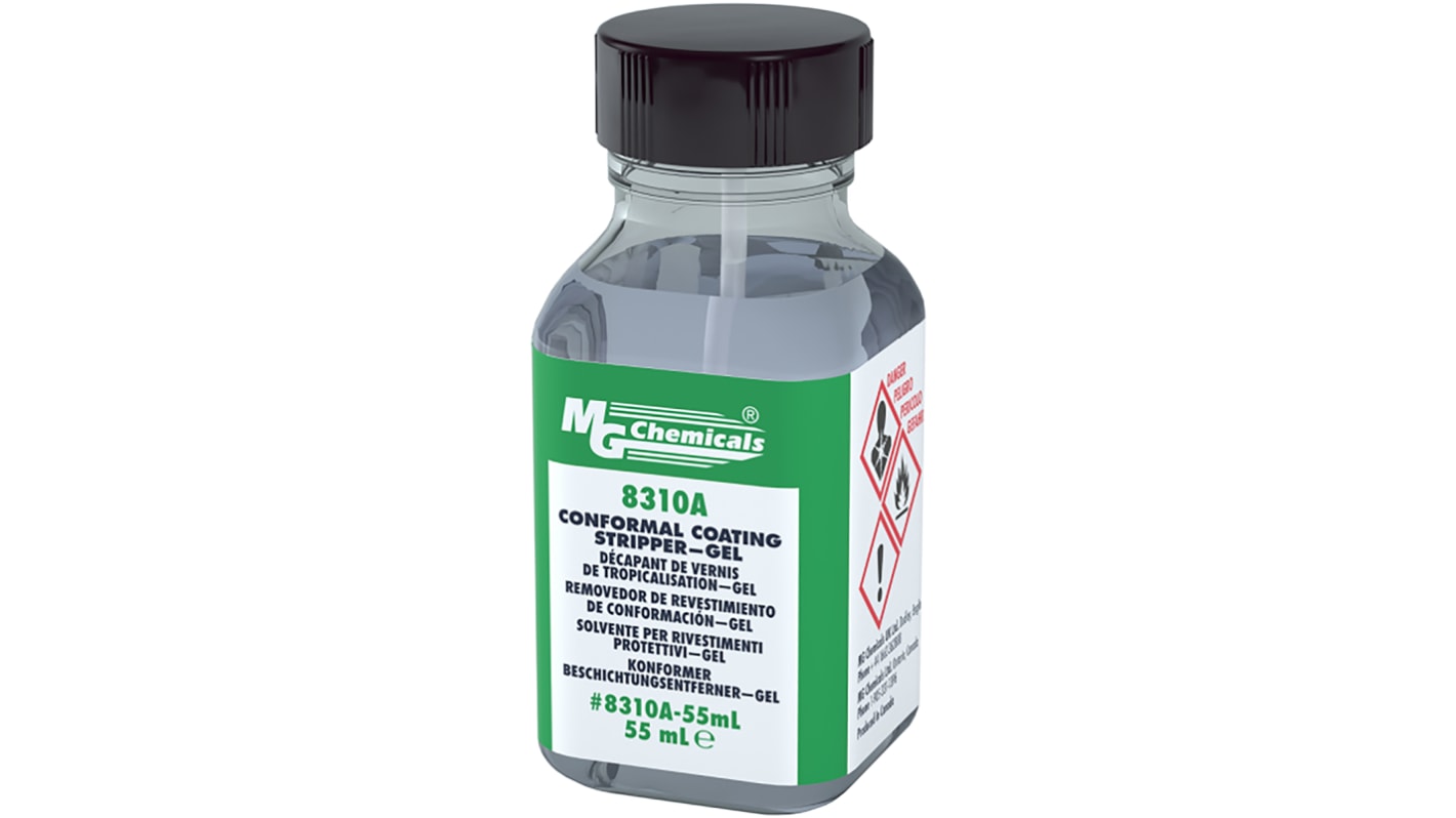 Decapante de revestimiento conformado MG Chemicals, Botella de 55 ml, transparente