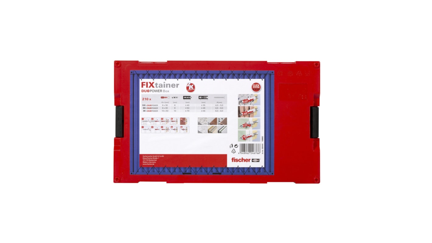 Kit di fissaggio per muro Fischer Fixings 536161, Spina a muro