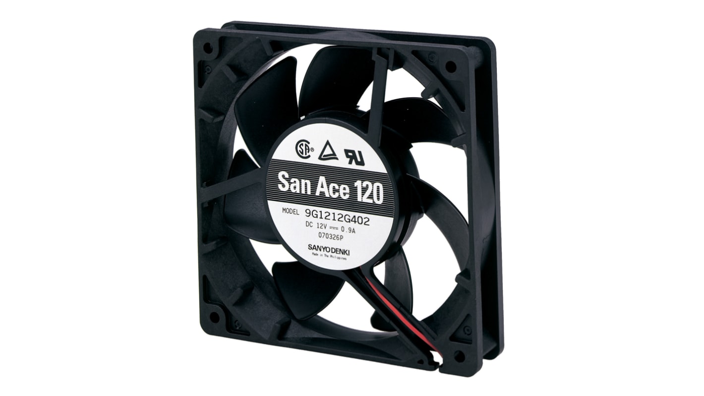 Sanyo Denki 9G Series Axial Fan, 24 V dc, DC Operation, 149.5m³/h, 4.08W, 170mA Max, 120 x 120 x 25mm