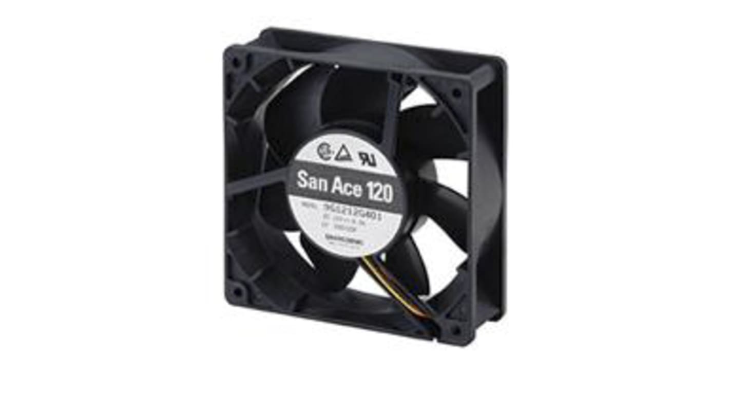 Sanyo Denki 9G Series Axial Fan, 24 V dc, DC Operation, 100.2m³/h, 1.92W, 80mA Max, 120 x 120 x 25mm