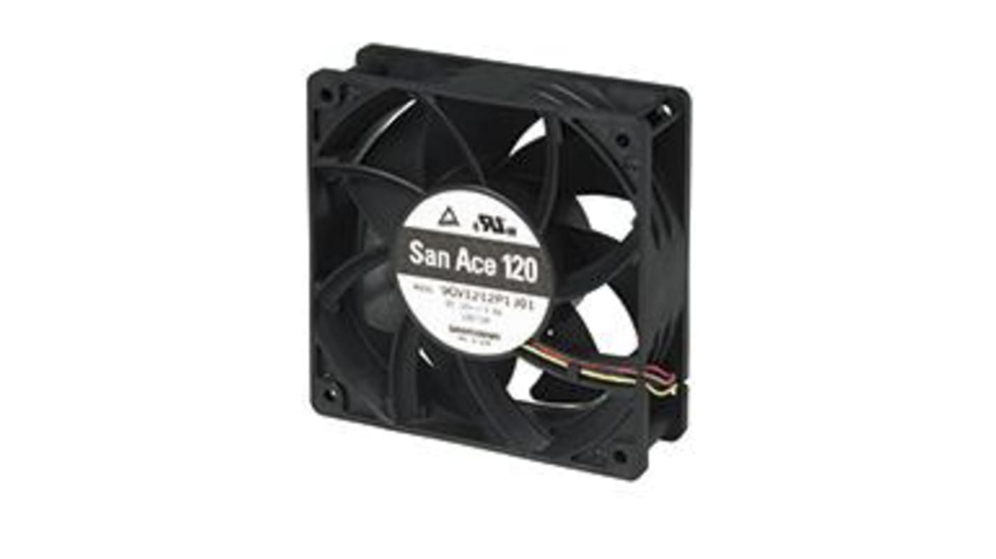 Sanyo Denki 9HV DC-Axiallüfter, Kugellager, 12 V dc / 36W, 120 x 120 x 38mm, 380.6m³/h