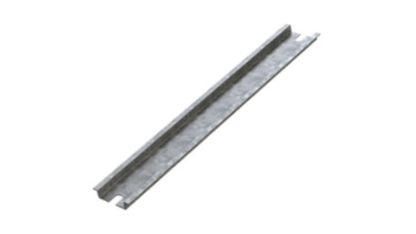 Deltron Galvanised Steel Unperforated DIN Rail, Top Hat Compatible, 109mm x 35mm x 8mm