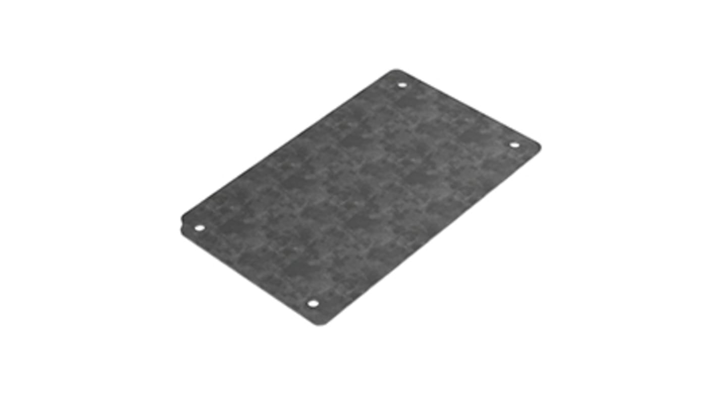 Deltron Mounting Plate, 2mm H, 108mm W, 80mm L for Use with 486-121208 Heavy Duty Range Enclosure, 486-121209 Heavy