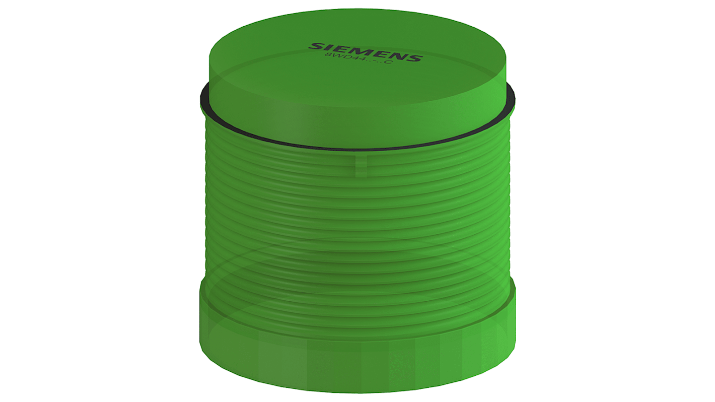 Siemens 8WD4420 Series Green Continuous lighting Effect Flashing Light Element, 24 V ac/dc, LED Bulb, AC/DC, IP65