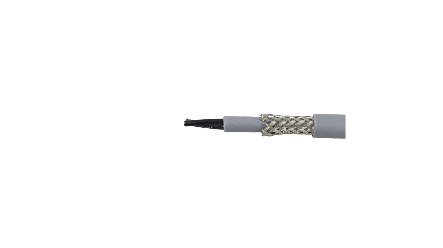 Alpha Wire CY Steuerkabel, 2-adrig x 0,5 mm² Transparent, 50m, Kupfergeflecht verzinnt