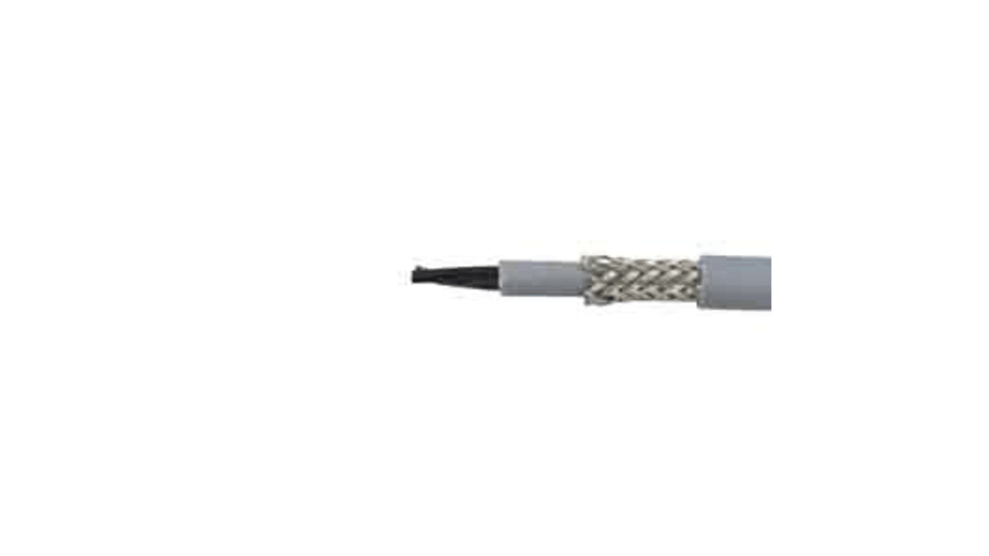 Alpha Wire Pro-Met Control Cable, 2 Cores, 0.75 mm², CY, Screened, 50m, Grey PVC Sheath