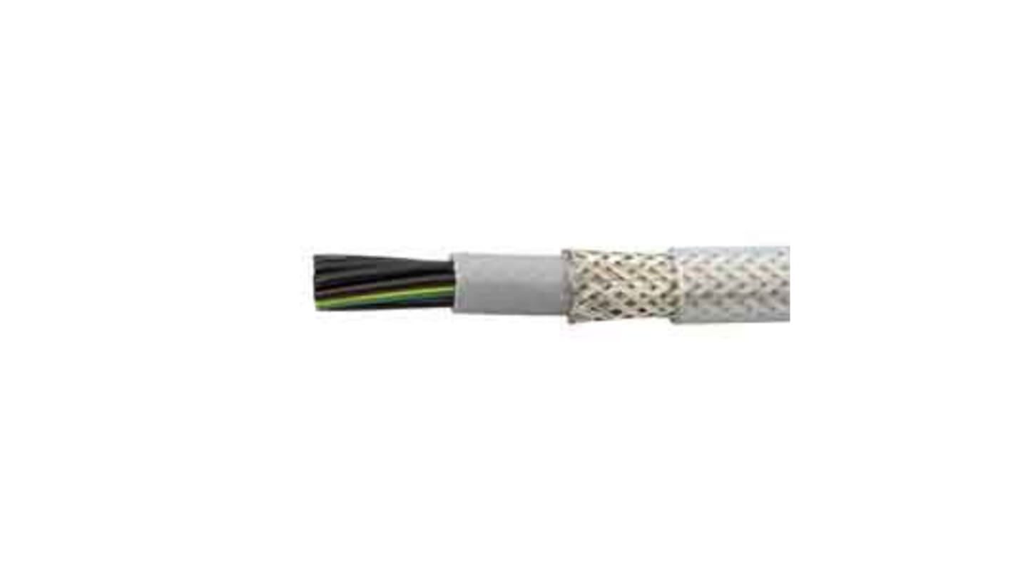 Alpha Wire Pro-Met Control Cable, 7 Cores, 1 mm², CY, Screened, 100m, Grey PVC Sheath