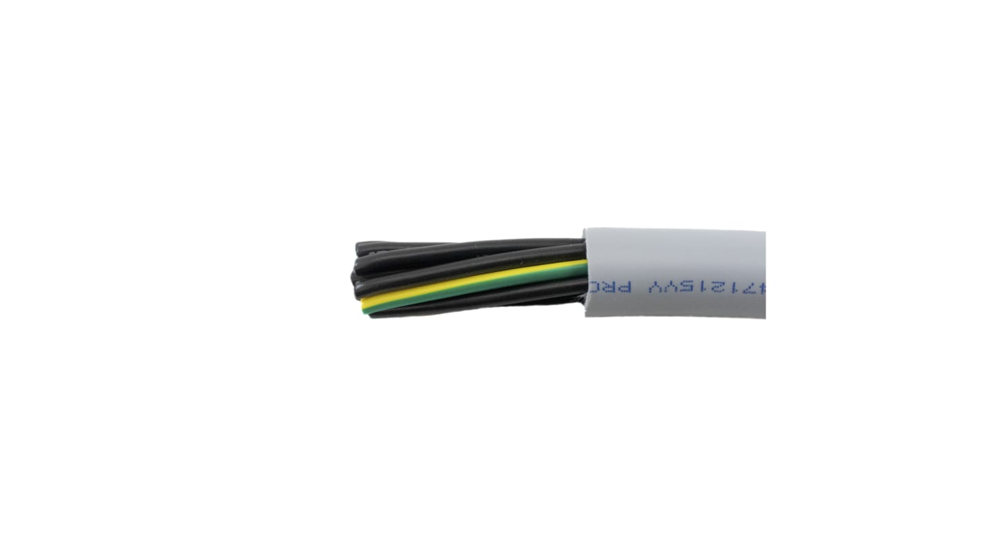 Alpha Wire Control Cable, 9 Cores, 1 mm², YY, Unscreened, 50m, Grey PVC Sheath