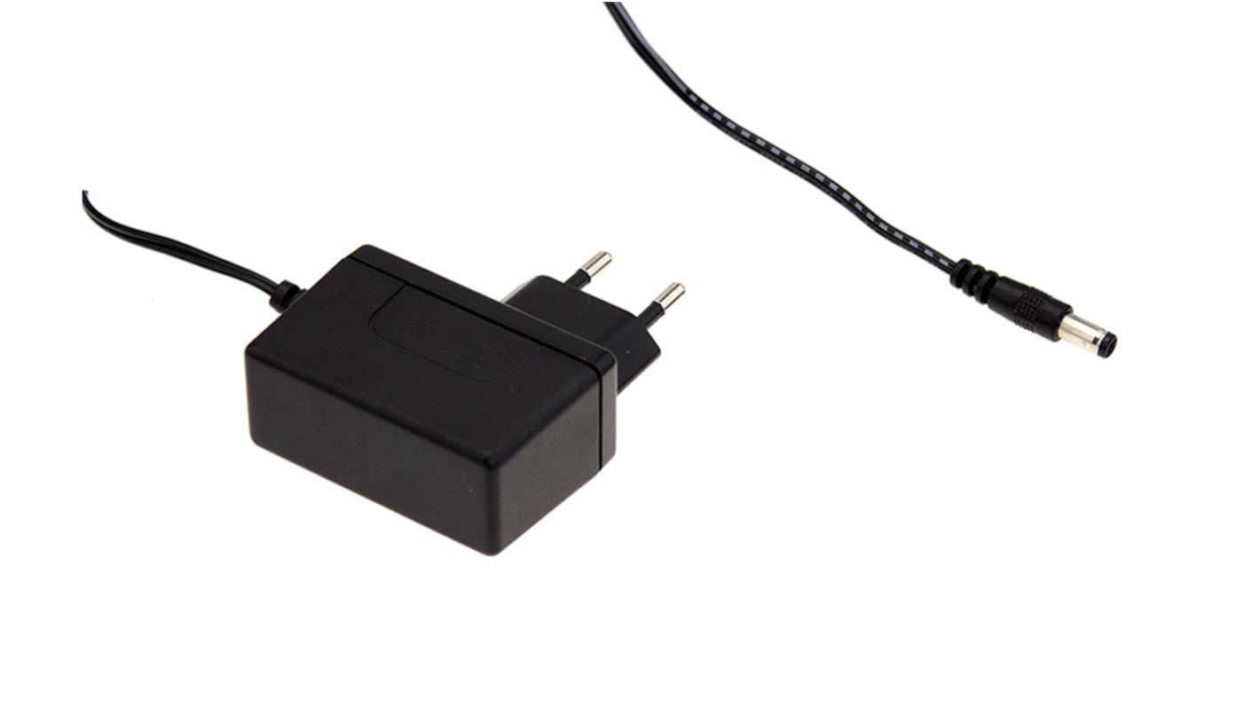 MEAN WELL 12W Plug-In AC/DC Adapter 7.5V dc Output, 1.6A Output